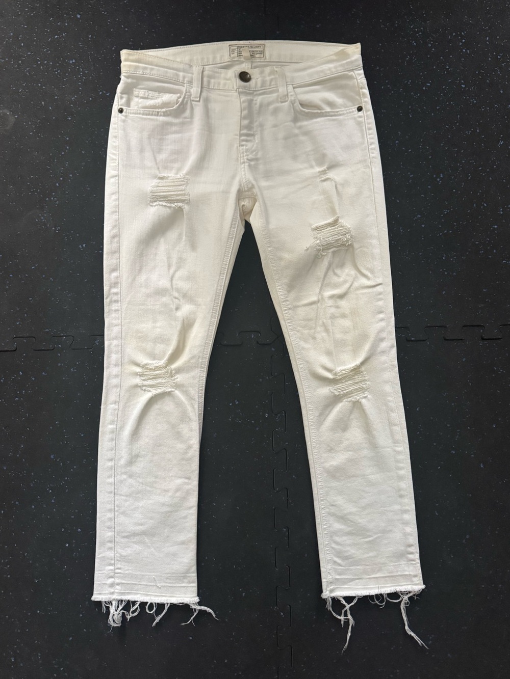 Current Elliott White Distressed Jeans